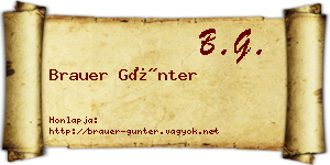 Brauer Günter névjegykártya
